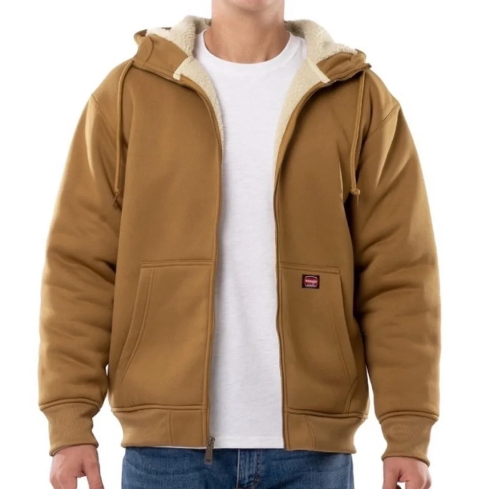 Wrangler Workwear water repellent sherpa fleece lined hooded work jacket S
